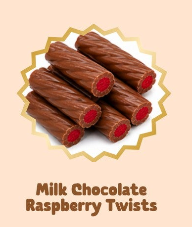 Milk Chocolate Raspberry Twists 875g
