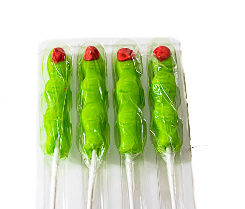 Lollipops - Zombie Finger Pop Sour Apple single - Halloween - Sunshine Confectionery