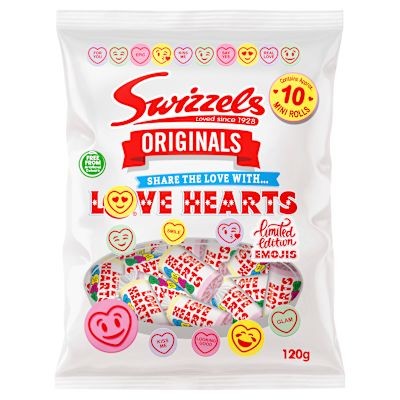 Love Hearts Mini Rolls - Sunshine Confectionery