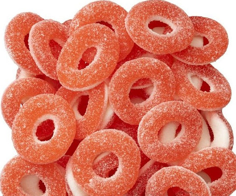 Sour Strawberry Rings 1kg - Sunshine Confectionery