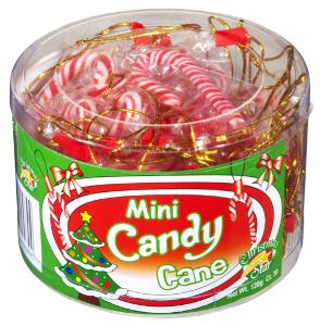 CHRISTMAS MINI CANDY CANES 120g tub - Sunshine Confectionery