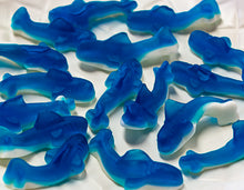 Load image into Gallery viewer, Blue Gummy Sharks 300g - Sunshine Confectionery
