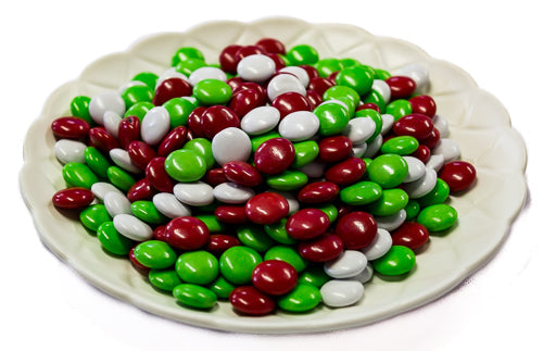 Christmas Chocolate Drops - Red, White, Green 800g - Sunshine Confectionery