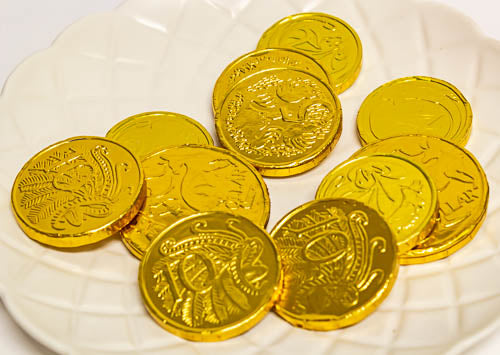 Christmas Gold Coins in Mesh Bags 75g - Sunshine Confectionery