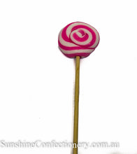 Load image into Gallery viewer, Lollipop Handmade Flat - Pink Swirl - Sunshine Confectionery
