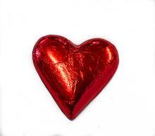 Load image into Gallery viewer, Hearts - Milk Chocolate Hearts in Red Foil 30g tub - Sunshine Confectionery
