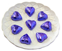 Load image into Gallery viewer, Hearts - Chocolate Hearts in Mauve Foil (5kg bulk) - Sunshine Confectionery