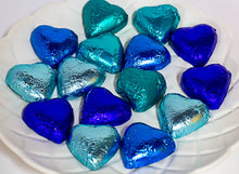 Load image into Gallery viewer, Hearts - Milk Chocolate Hearts in Mixed Blue Foils 350g - Sunshine Confectionery