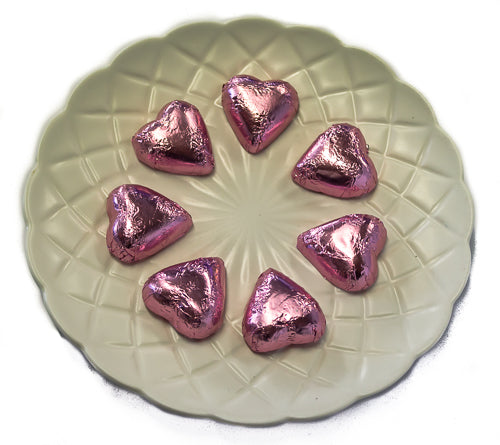 Hearts - Milk Chocolate Hearts in Light Pink Foil 350g - Sunshine Confectionery
