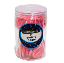 Load image into Gallery viewer, Lollipops - Pink n White Mini Swirly Lollipop 24pc - Sunshine Confectionery
