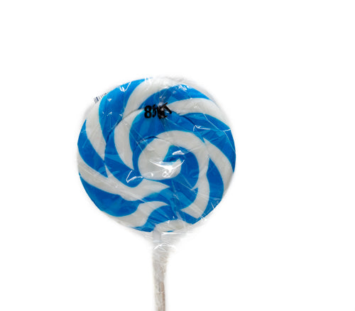 Lollipop Flat - Blue Swirl  85g - Sunshine Confectionery