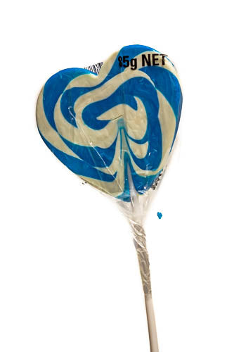 Lollipop - Swirly Heart Blue - 85g - Sunshine Confectionery