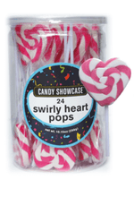 Load image into Gallery viewer, Lollipops - Pink n White Mini Heart Lollipop 24pc - Sunshine Confectionery
