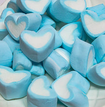 Load image into Gallery viewer, Blue Marshmallow Hearts 300g - Sunshine Confectionery