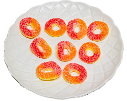 Sour Peach Rings 1kg - Sunshine Confectionery