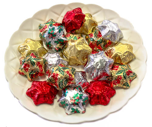 Stars - Chocolate Foil Stars - CHRISTMAS 300g - Sunshine Confectionery
