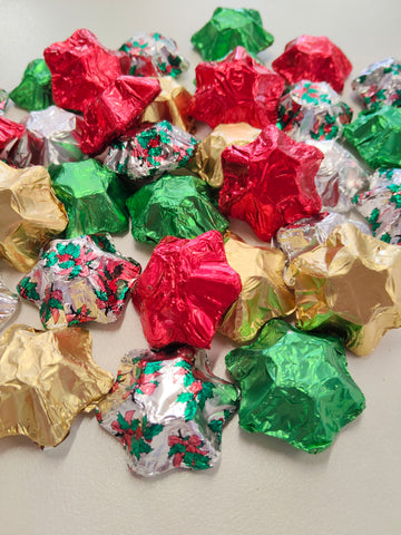 Milk Chocolate Stars Christmas Foil