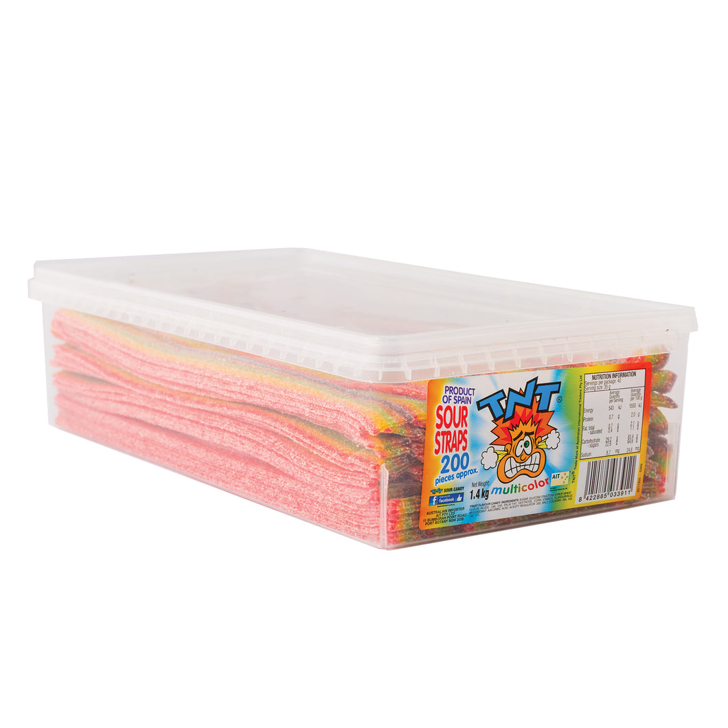 TNT Sour Multicoloured Rainbow 200 Straps box - Sunshine Confectionery