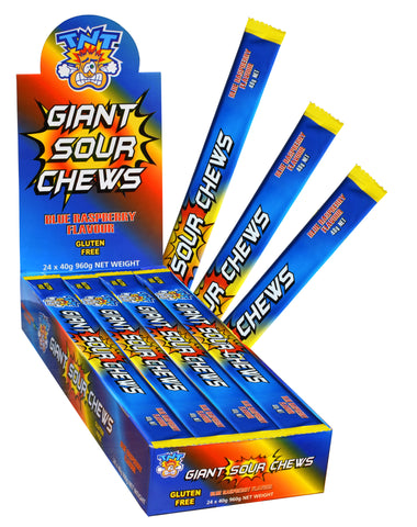 TNT Sour Mega Blue Raspberry Chew