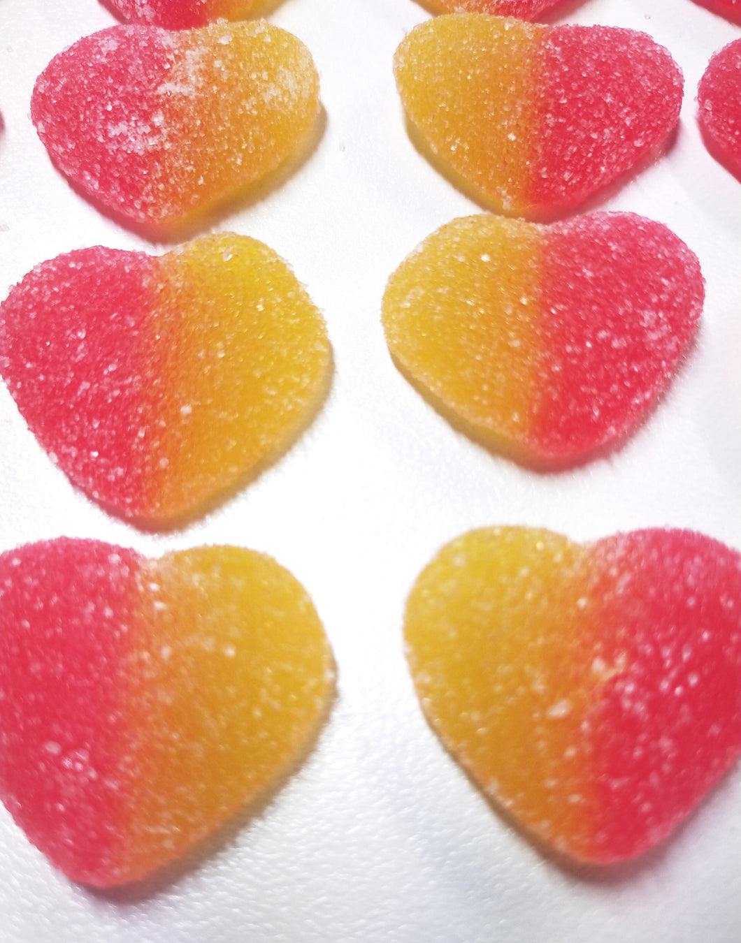 Sour Peach Hearts 1kg - Sunshine Confectionery