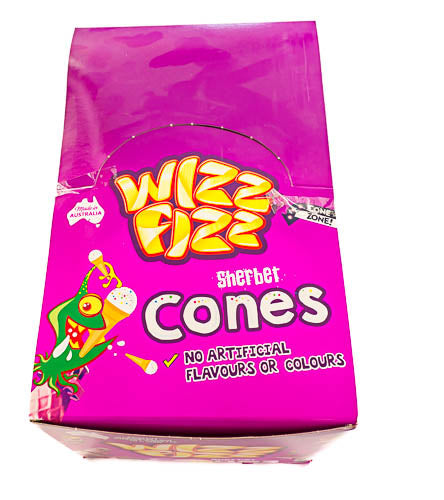 Wizz Fizz Sherbet Cones Box of 24 - Sunshine Confectionery