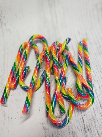 CHRISTMAS RAINBOW CANDY CANES 12g x 12pcs - Sunshine Confectionery