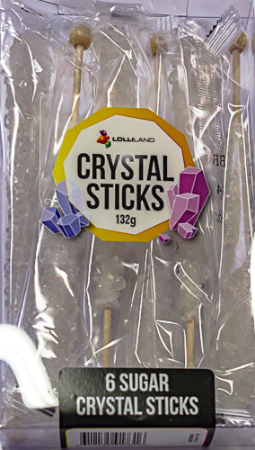 Crystal Sticks - White 5 sticks - Sunshine Confectionery