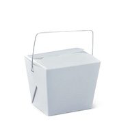 Noodle / Food Pail Box White 8oz - 10 pack with handle - Sunshine Confectionery
