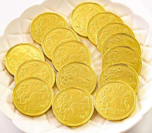 Gold $1 Milk Chocolate Coins 5kg - Sunshine Confectionery