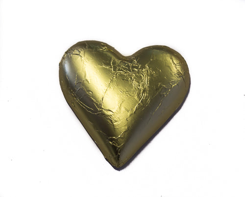 Hearts - Milk Chocolate Hearts in Gold Foil 30g - Sunshine Confectionery