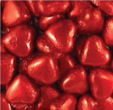 Load image into Gallery viewer, Hearts - Milk Chocolate 77g bag - Red Foil Hearts - Sunshine Confectionery

