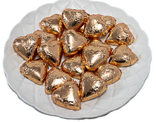 Load image into Gallery viewer, Hearts - Milk Chocolate Hearts in Rose Gold Foil 350g - Sunshine Confectionery
