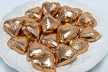 Load image into Gallery viewer, Hearts - Milk Chocolate Hearts in Rose Gold Foil 350g - Sunshine Confectionery
