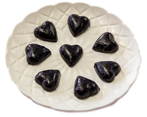 Hearts - Milk Chocolate Hearts in Black Foil - Sunshine Confectionery