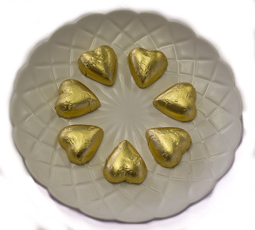 Hearts - Milk Chocolate Hearts in Gold Foil 350g - Sunshine Confectionery
