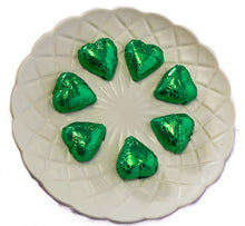 Load image into Gallery viewer, Hearts - Milk Chocolate Hearts in Green Foil 350g - Sunshine Confectionery
