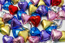 Load image into Gallery viewer, Hearts - Chocolate Hearts in Mixed Foil (5kg bulk) - Sunshine Confectionery
