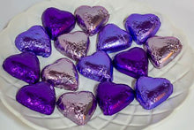 Load image into Gallery viewer, Hearts - Milk Chocolate Hearts in Mixed Purple Foils 1kg - Sunshine Confectionery
