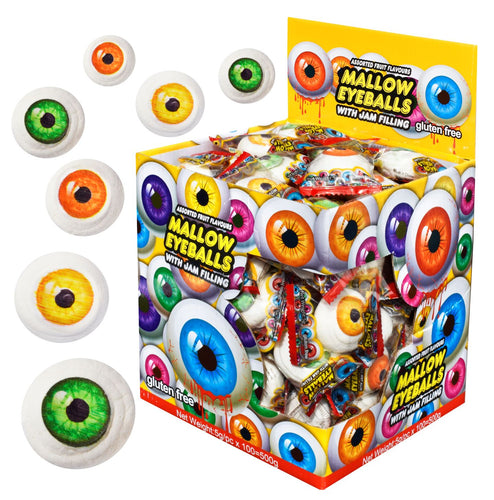Marshmallow Eyeballs box of 100 - Halloween - Sunshine Confectionery