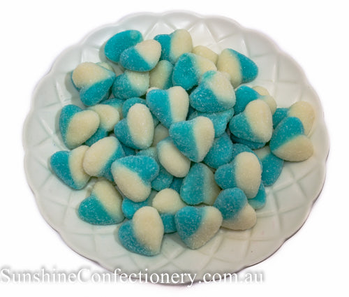 Sour Blue Hearts 1kg - Sunshine Confectionery