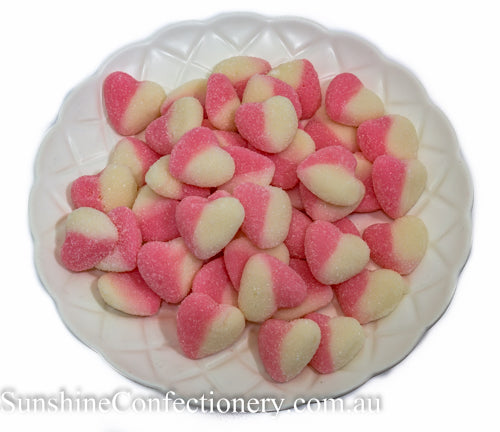 Sour Pink Hearts 1kg - Sunshine Confectionery