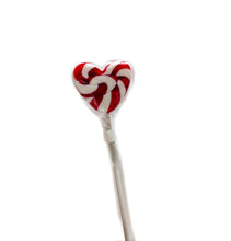 Load image into Gallery viewer, Lollipop Handmade Flat - Red Swirl Heart - Sunshine Confectionery
