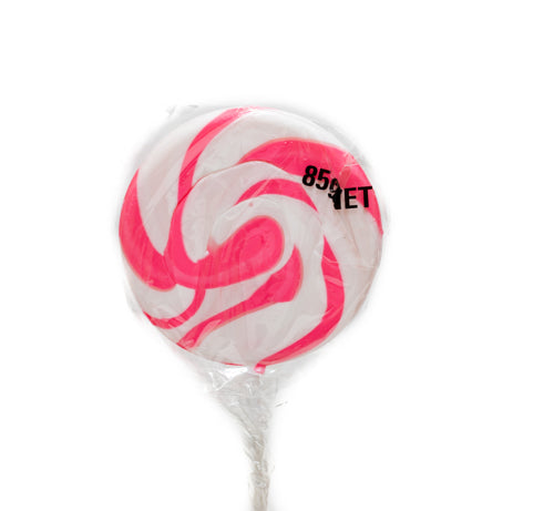 Lollipop Flat - Pink Swirl 85g - Sunshine Confectionery