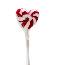 Load image into Gallery viewer, Lollipop Handmade Flat - Red Swirl Heart - Sunshine Confectionery
