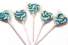 Load image into Gallery viewer, Lollipops - Blue n White Mini Heart Lollipop 24pc - Sunshine Confectionery
