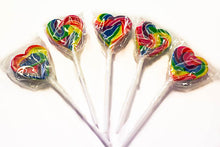 Load image into Gallery viewer, Lollipops - Rainbow Mini Swirly Heart Lollipop 24pc - Sunshine Confectionery
