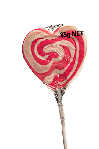 Lollipop - Swirly Heart Pink - 85g - Sunshine Confectionery