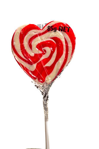 Lollipop - Swirly Heart Red - 85g - Sunshine Confectionery