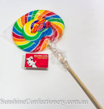 Load image into Gallery viewer, Lollipop Flat - Rainbow - 180g - Sunshine Confectionery
