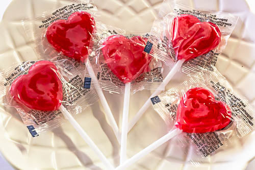Lollipops - Mini Hearts Lollypops 200 pops - Sunshine Confectionery